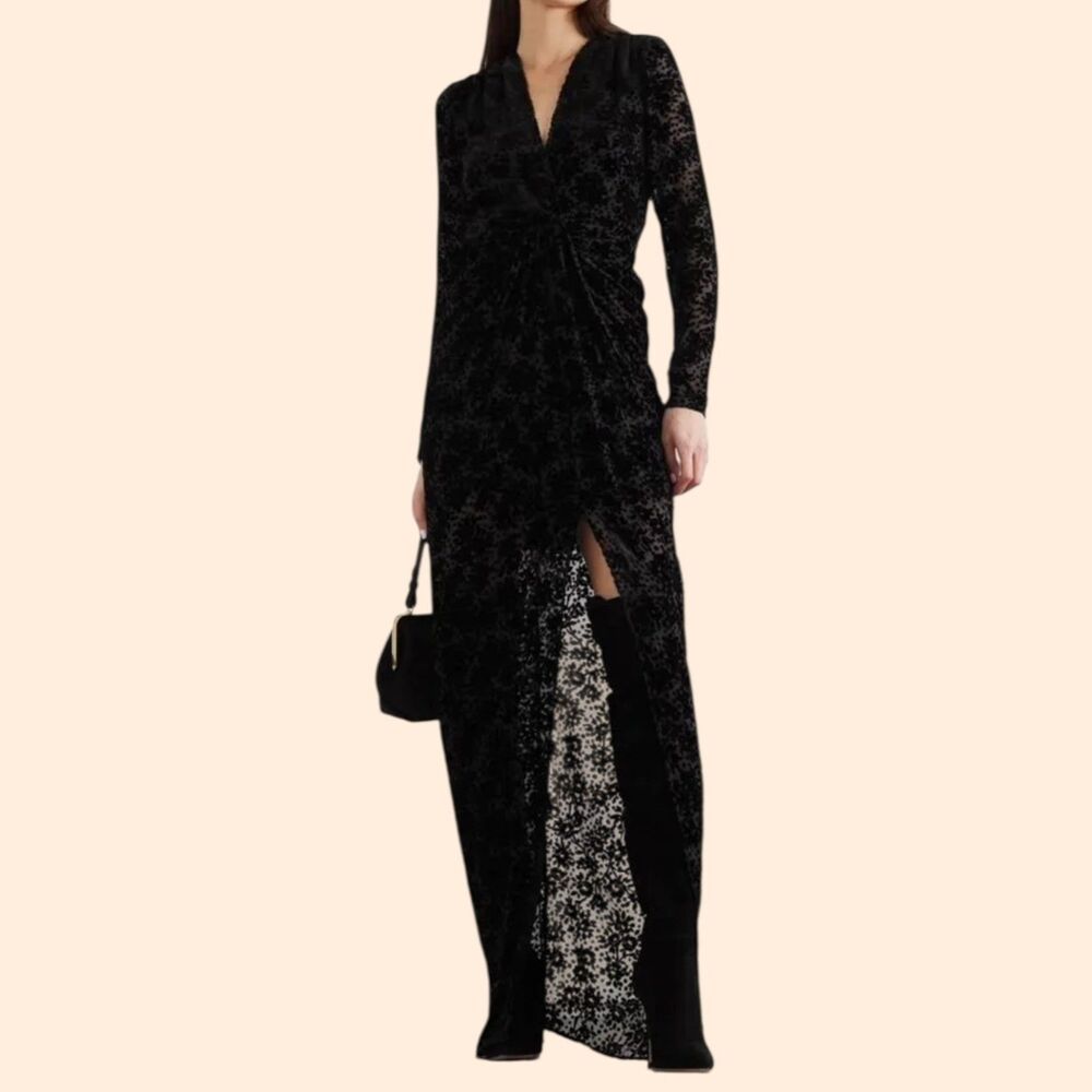 Veronica Beard Ruthie Twist Chiffon Maxi Dress